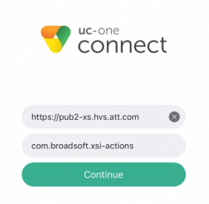 UC-One Connect login with server address
